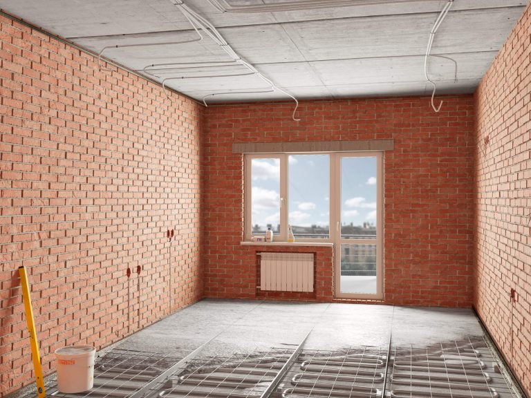 betongulv med gulvvarme